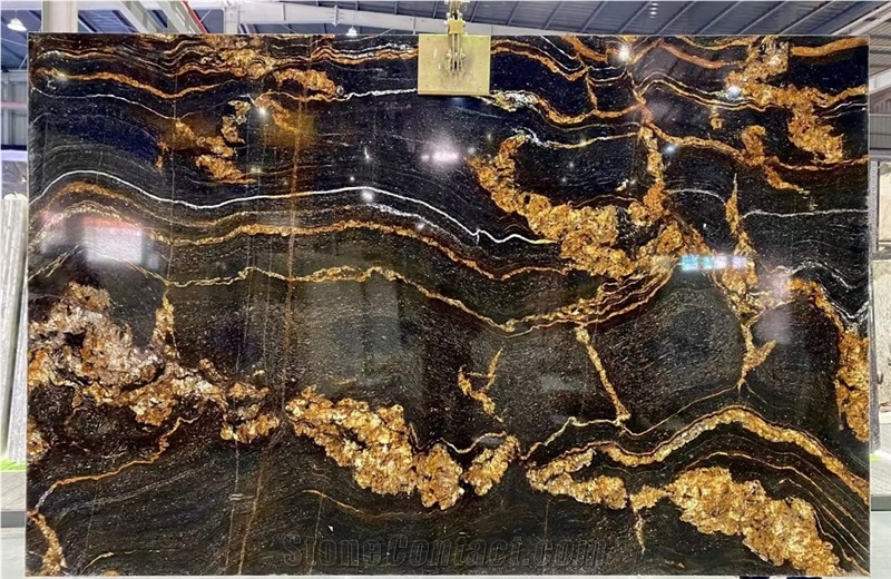 Titanium Cosmic Black Cosmic Gold Royal Gold Granite Slabs