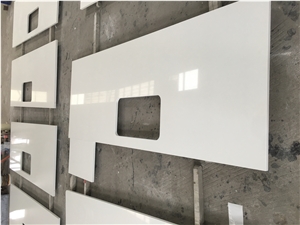 Pure White Quartz Engineered Stone Countertops