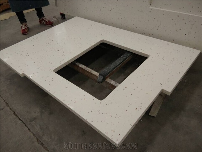 White Galaxy Artificial Quartz Stone Countertops