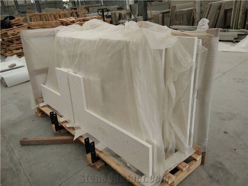 White Galaxy Artificial Quartz Stone Countertops
