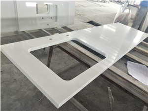 Wholesale Pure White Artificial Quartz Countertop Bench Tops