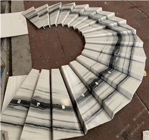 China Panda White Marble Staircase- Steps And Risers