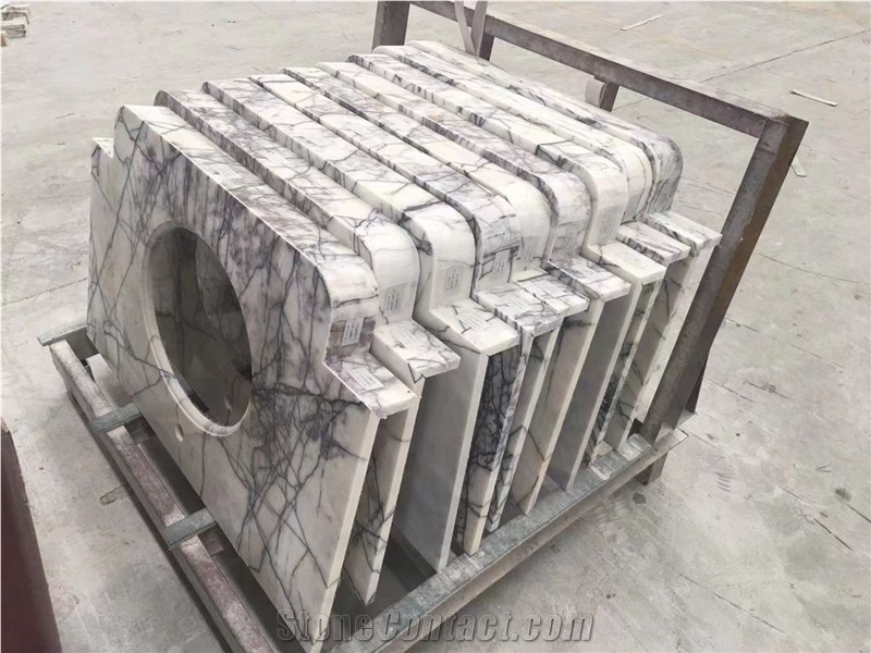 Milas Lilac White Marble Bathroom Countertop Vanitytop