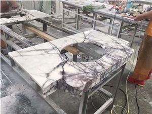 Milas Lilac White Marble Bathroom Countertop Vanitytop