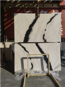 Panda White Marble Slab With White Veins