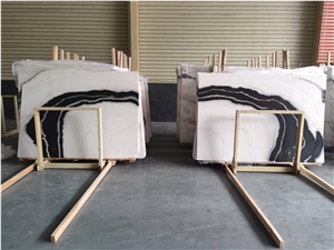 Panda White Marble Slab With White Veins