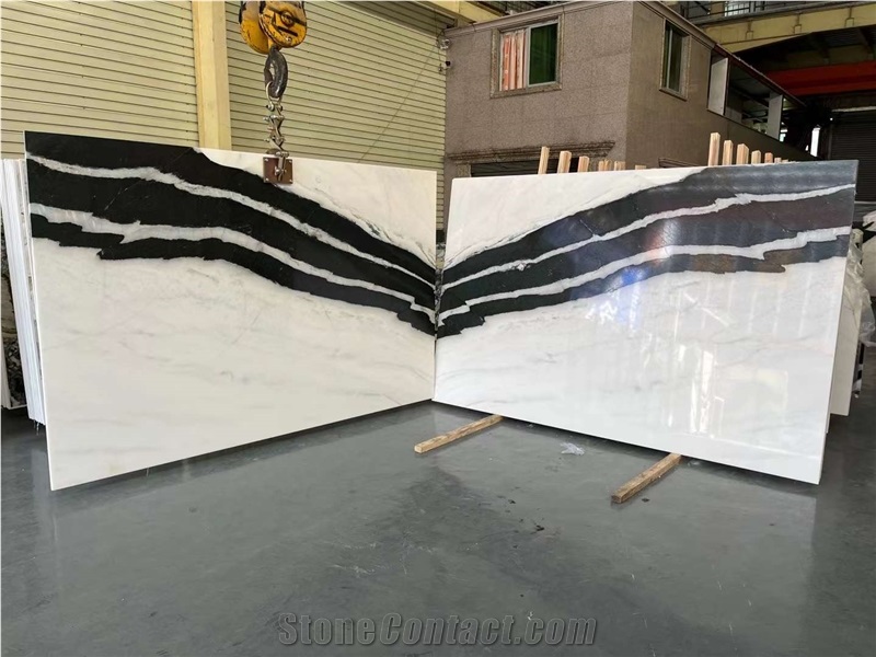 Panda White Marble Slab With White Veins