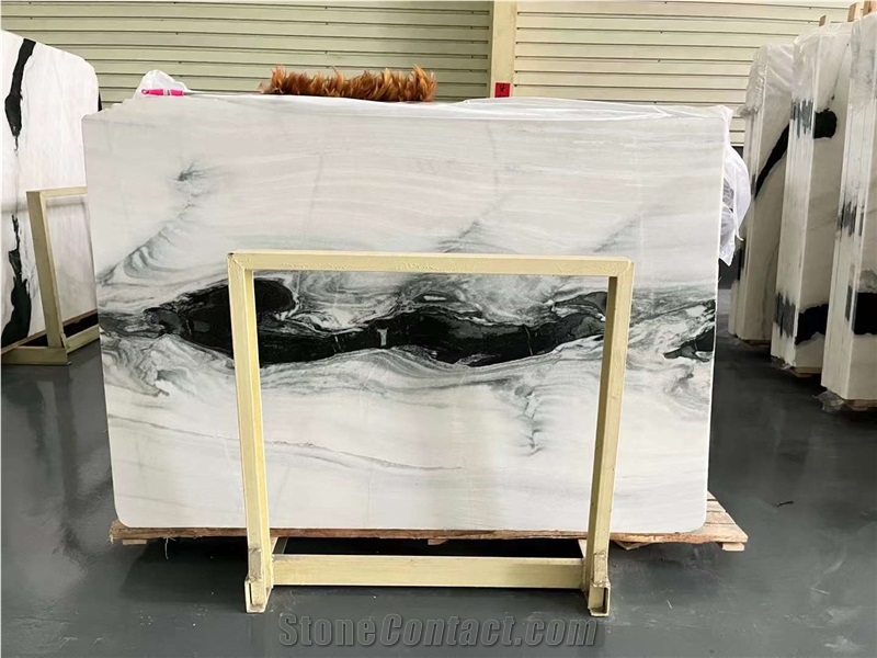 Panda White Marble Slab With White Veins