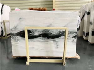 Panda White Marble Slab With White Veins