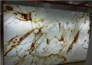 Transparent White Onyx Stone Bookmatching Panel