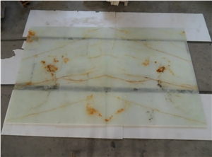 Transparent White Onyx Stone Bookmatching Panel