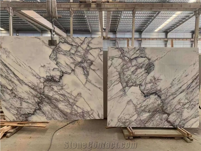 Wall Cladding Book Matched Slabs Milas Lilac Purple Marble