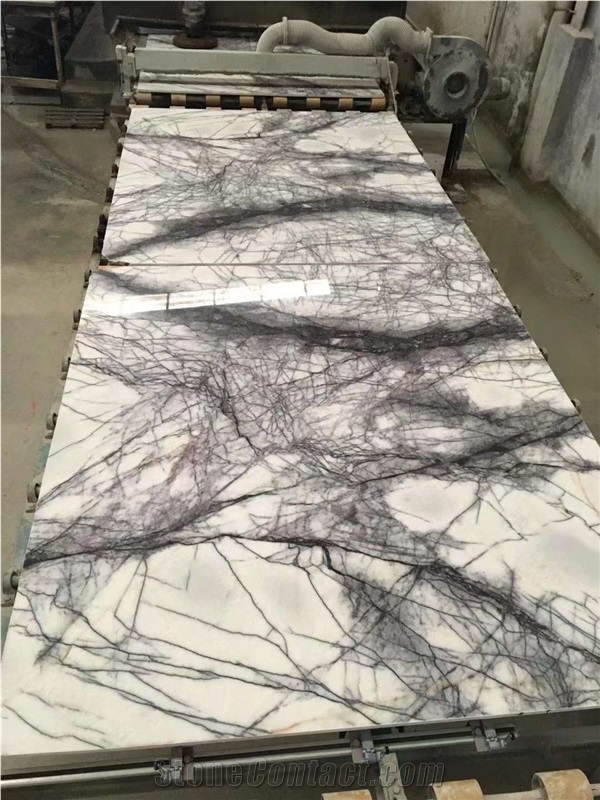 Wall Cladding Book Matched Slabs Milas Lilac Purple Marble