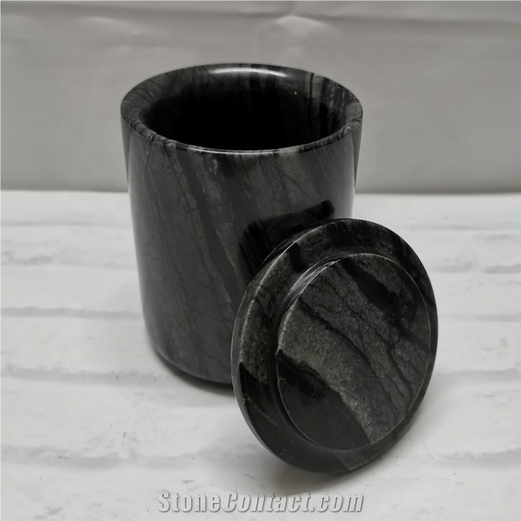 Wholesale Custom Marble Stone Candle Holder Jar With Lid