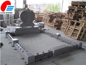 Heart Tombstone With G603 Granite Directly From Our Factory