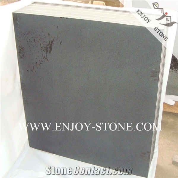Honed Hainan Black Basalt Floor Tiles