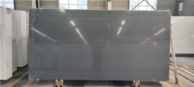 Light Grey Galaxy Tungne Grey Quartz Slab Engineered Stone