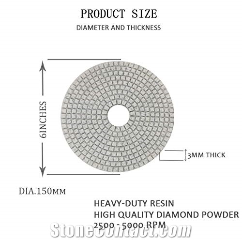 3/4/5/6/7/8/9/12 Inch Wet Diamond Polishing Pads Stone Work