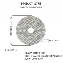 3/4/5/6/7/8/9/12 Inch Wet Diamond Polishing Pads Stone Work