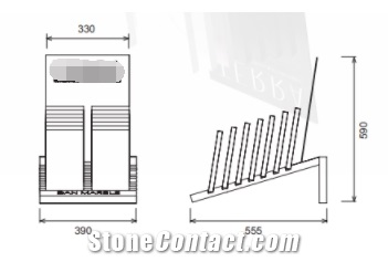 Tile Sample Display Stand With Slot Laminated Wooden Shelf
