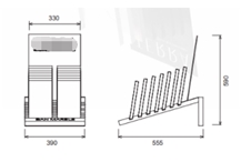 Tile Sample Display Stand With Slot Laminated Wooden Shelf