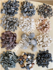 Silver Gey Pebbles, Flouray Black Stone