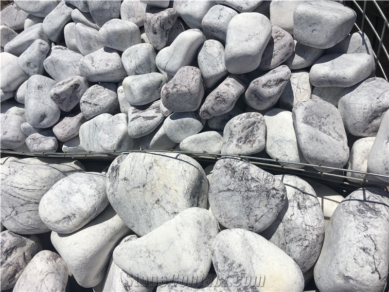 Silver Gey Pebbles, Flouray Black Stone