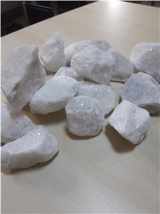 White Calcite Rock Stone Pebbles, Flouray Pure White Crushed Stone