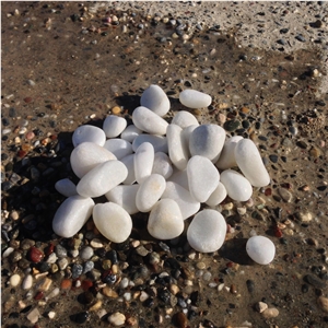 White Calcite Stone Pebbles, Pure White Marble Flouray Pebble Stone, River Stone