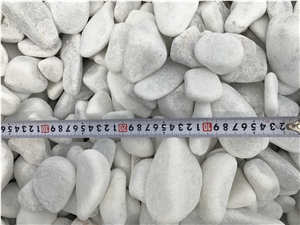 White Calcite Stone Pebbles, Pure White Marble Flouray Pebble Stone, River Stone