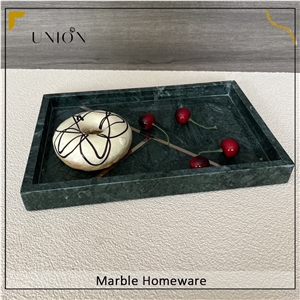 China Natural Marble Tea Tray Food Tray With Brass Strip