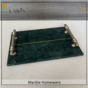 Green Rectangular Marble Tray