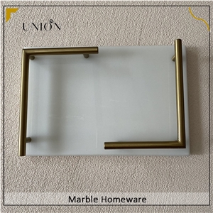 White Serving Tray With Corner Handle For Tableware