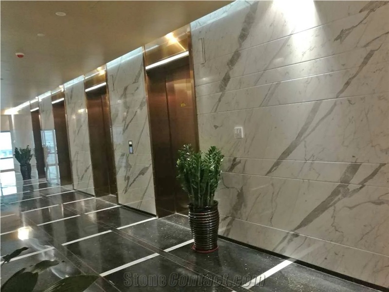Calacatta White Marble Slabs For Commercial Buildings Wall Panels