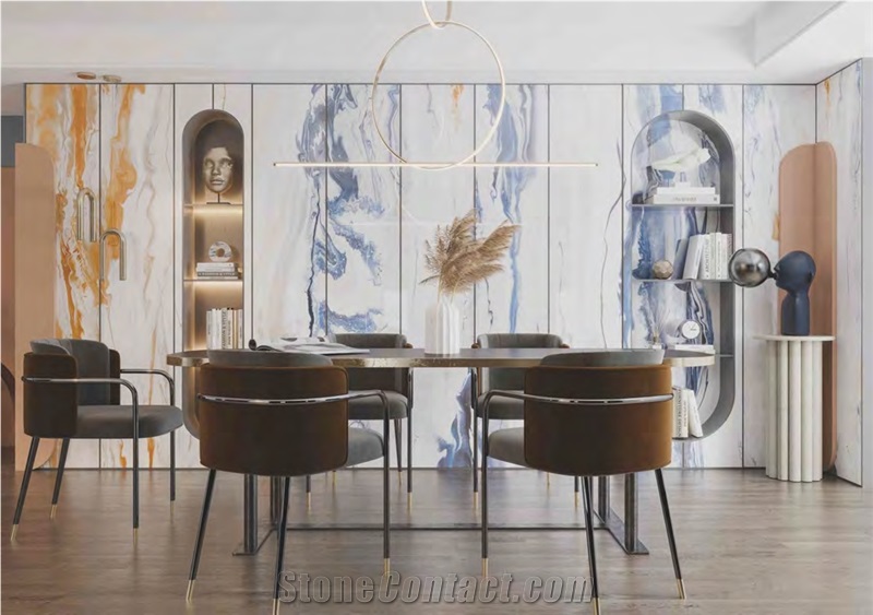 Ambilight Sintered Commercial Wall Stone Decor Tiles Slabs