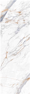 Apuan White Marble Look Sintered Stone Tiles Slabs