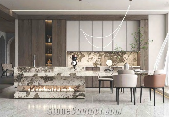BUTTERFLY LOVE&GOLDEN FLOWER, Artificial  Sintered Stone
