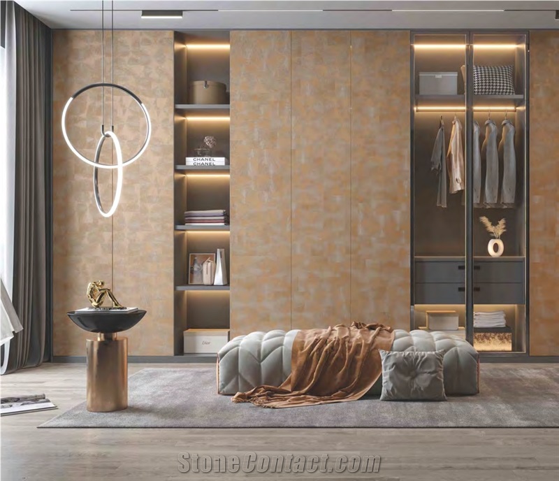 BVLGARI (LIGHT BROWN) Sintered Panel For Closet Decoration