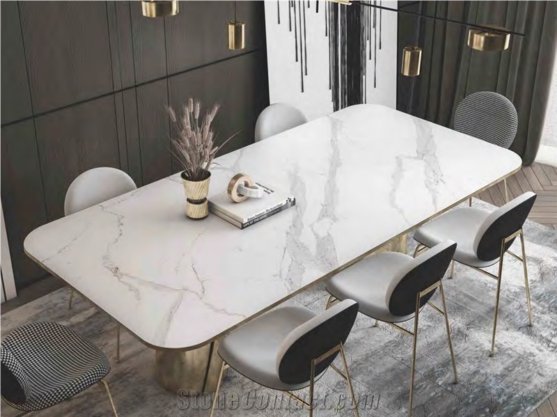 Calacatta Marble Sintered Stone Table Top