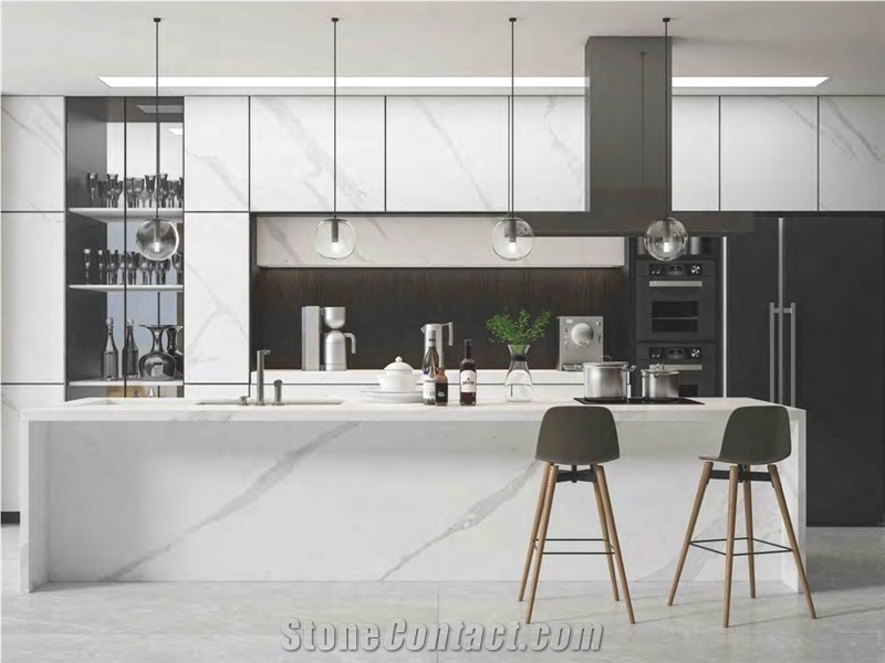 Calacatta Marble Sintered Stone Table Top