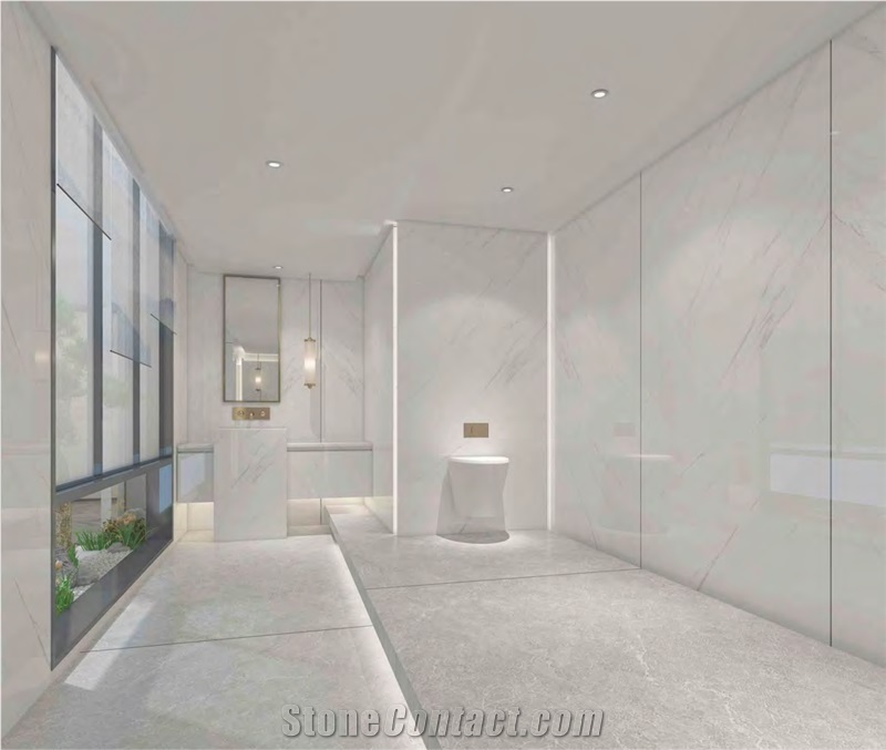 Calacatta White Marble Look Sintered Stone Tiles