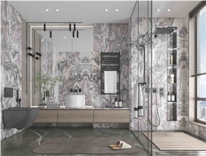 ITALY BLUE WAVES MARBLE LOOK SINTERED STONE FOR BATHROOM