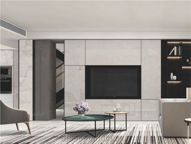 Jenny Grey Marble Sintered Stone TV Wall Tiles