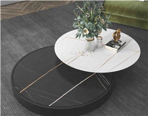 LAURENT GILDED WHITE MARBLE SINTERED Stone TABLES