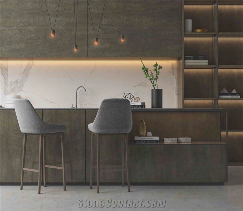 MARTHA GREY SINTERED STONE PANEL FOR KITCHEN DECOR