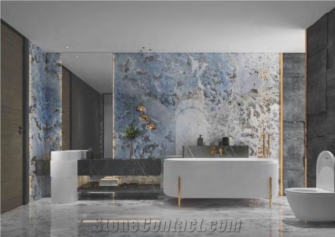 OPAL BLUE CRYSTAL, Artificial Stone Slab, Sintered Stone