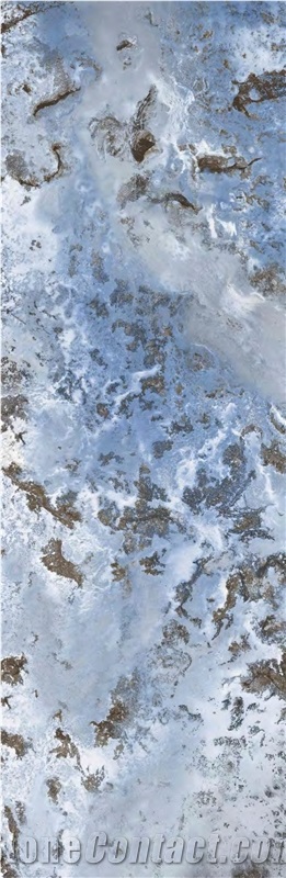 OPAL BLUE CRYSTAL QUARTZITE LOOK SINTERED STONE TILES SLABS