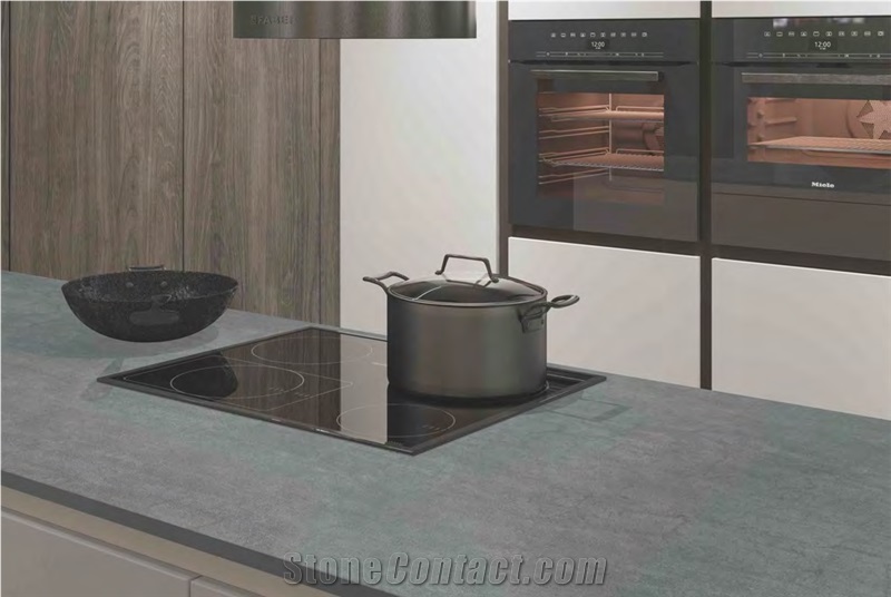 Portland Grey Marble Look Sintered Stone Kitchen Tops