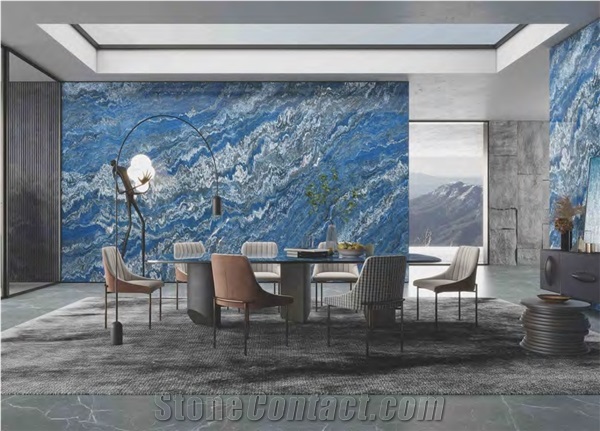 SKYBLUE ISLANDS SINTERED STONE TILES SLABS