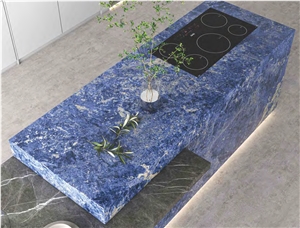 SRI LANKA SAPPHIRE BLUE QUARTZITE LOOK COMMERCIAL COUNTERTOP